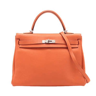 エルメス ケリー35 トゴ オレンジ シルバー