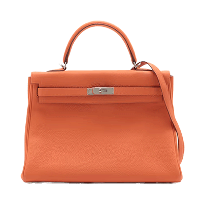 エルメス ケリー35 トゴ オレンジ シルバー
