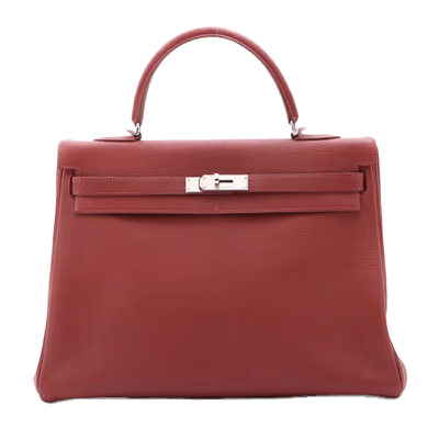 エルメス ケリー35 トゴ シエンヌ シルバー