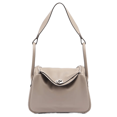 エルメス リンディ26 ヴォースイフト トゥルティエールグレー×ブルーインディゴ シルバー