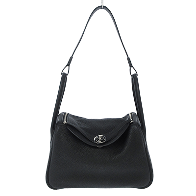 エルメス リンディ26 ヴェルソ 黒×ブルーアガット トリヨンクレマンス 型番：H071396CKAB