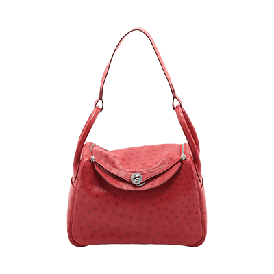 エルメス リンディ30 オーストリッチ ルージュヴィフ シルバー