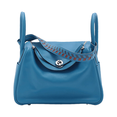 エルメス リンディ30 トレサージュ ヴォースイフト ブルーゼリージュ シルバー