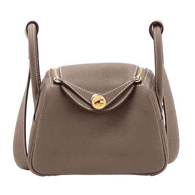 エルメス リンディ ミニ20 トリヨンクレマンス エトゥープ ゴールド