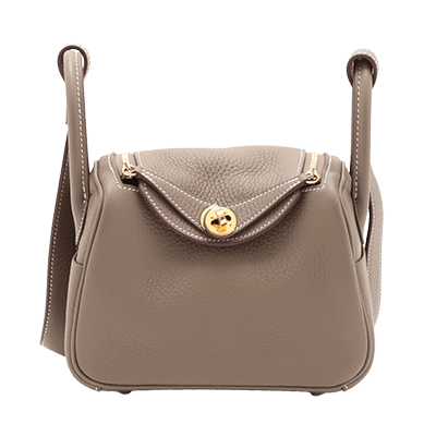 エルメス リンディ ミニ20 トリヨンクレマンス エトゥープ ゴールド