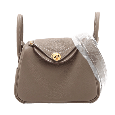 エルメス リンディ ミニ20 トリヨンクレマンス エトゥープ ゴールド