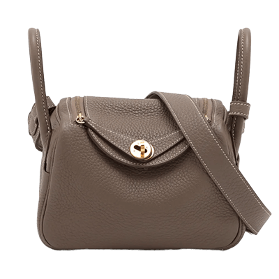 エルメス リンディ ミニ20 トリヨンクレマンス エトゥープ ゴールド