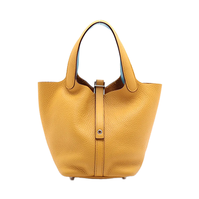 エルメス ピコタンロック18 PM エクラ トリヨンクレマンス×ヴォースイフト ジョーヌアンブル×セレスト シルバー