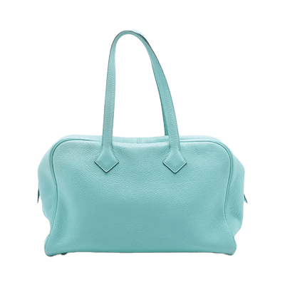 エルメス ヴィクトリア35 トリヨンクレマンス ブルーサンシール シルバー