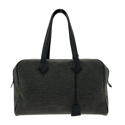 エルメス ヴィクトリア35 ダークグレー×黒 キャンバス×トリヨンクレマンス