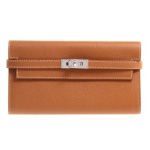 HERMES エルメス ケリーウォレット ロング エプソン ゴールド