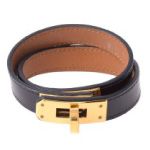 HERMES エルメス ケリードゥブレスレット BOXカーフ 黒