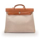 HERMES エルメス エールバッグMM トワルアッシュ レザー ナチュラル