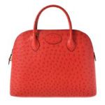 HERMES エルメス ボリード37 オーストリッチ ルージュビフ