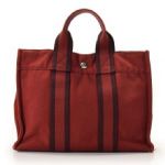 HERMES エルメス フールトゥPM キャンバス 赤