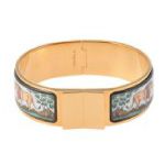 HERMES エルメス 七宝バングル ライオン柄