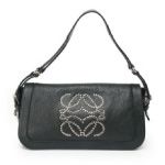 LOEWE ロエベ ショルダーバッグ レザー 緑 スタッズ×SV
