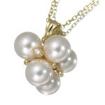 MIKIMOTO ミキモト パール ダイヤモンド ネックレス K18YG