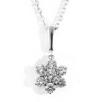 MIKIMOTO ミキモト フラワーモチーフ 7Pダイヤモンドネックレス/K18WG