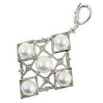 MIKIMOTO ミキモト 5Pアコヤ真珠 ダイヤモンドネックレストップ/K18WG