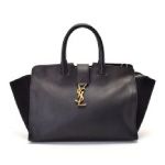 Saintlaurent サンローラン モノグラム ダウンタウン ブラック レザー スエード