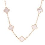 Van Cleef & Arpels ヴァンクリーフ&アーペル ヴィンテージアルハンブラネックレス シェル YG 20P