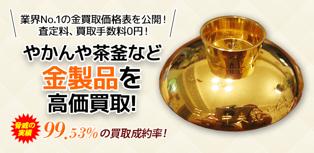 やかんや茶釜など金製品を高価買取!